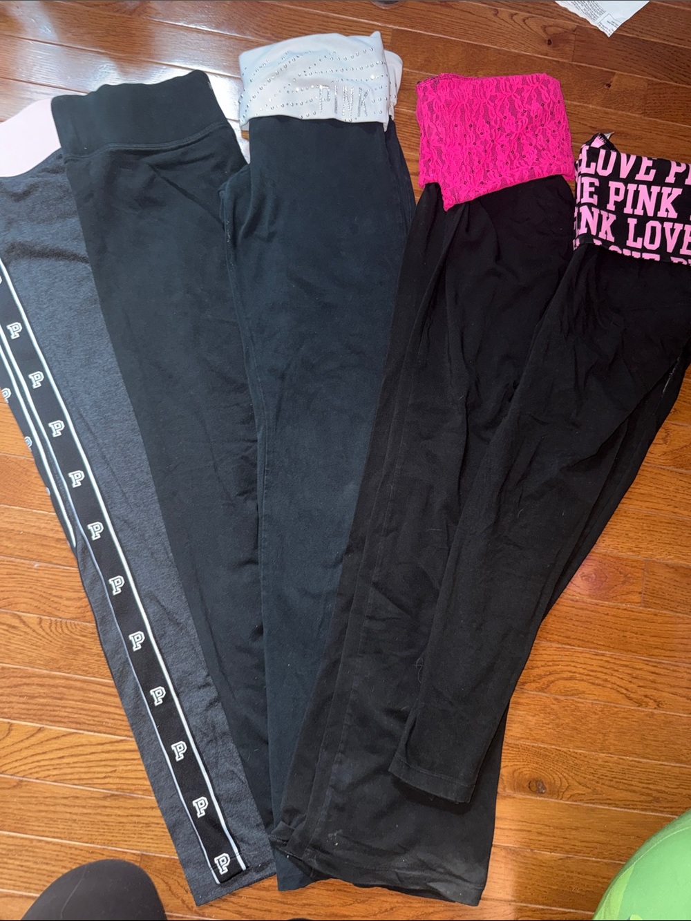 Bundle of 5 pairs of VS pink yoga pants.